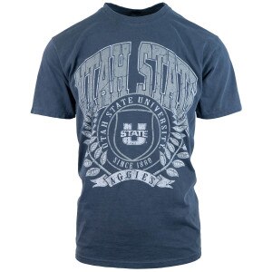 utah state university aggies ivy laurel logo indigo blue unisex t-shirt